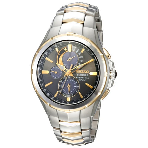 SEIKO Coutura Men's Solar Perpetual Calendar Alarm Chronograph Watch