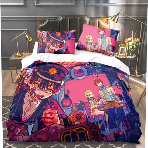 LUNK Yugi Amane/Yahiro Nene Anime Bedding 3 Piece 1 Set Printing Duvet Cover and 2 Pillowcase Bedding Super Soft Set