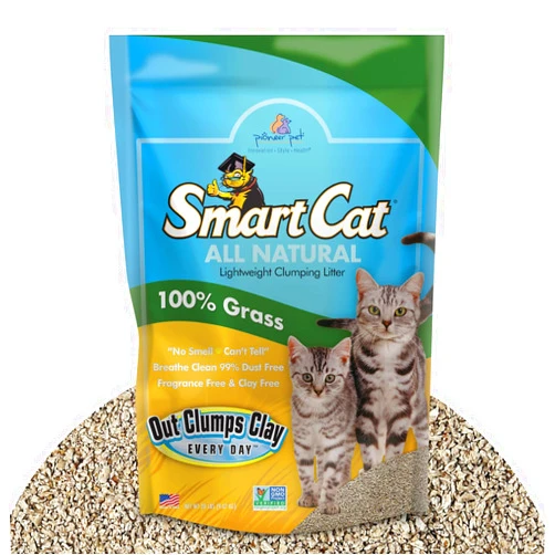 SmartCat All Natural Clumping Cat Litter, 20 Pound (320oz 1 pack) - Alternative to Clay and Pellet Litter - Chemical and 99% Dust Free - Unscented and Lightweight