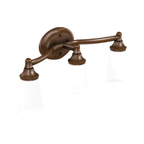 Moen YB2863ORB Eva 3-Light Dual-Mount Bath Bathroom Vanity Fixture with Frosted Glass, Oil Rubbed Bronze