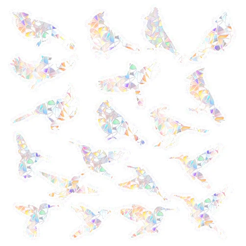 XIHIRCD 4 Sheets Anti-Collision Window Stickers, Window Decals to Prevent Bird Strikes Suncatchers Stickers Rainbow Window Cling for Glass Windows Window Strike Prevention(Hummingbird + Cardinal Style)