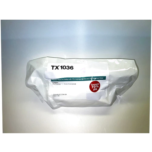 Texwipe TX1036 AlphaStat Presaturated (70% ISO/DI Water) Wipes, 6