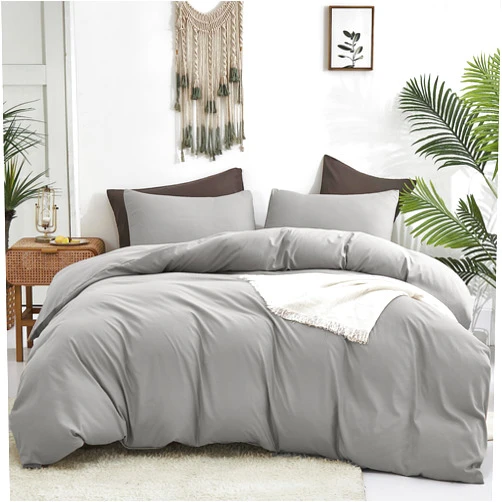 Cottonight Silver Grey Comforter Sets Queen Light Gray Bedding Comforter Set Plain Gray Blanket Quilts Soft Breathable Modern Silver Gray Bedding Set for Women Men Adults Teens