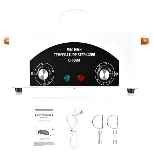 GELTTULU High Temperature Metal Tool Cleaning Box, 110V 300W 1.5L with Timer Manicure Pedicure SPA Salon Barber Equipment for Sundry Beauty Hair Nail Metal Tools with Handle