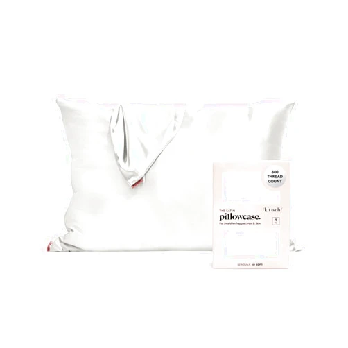 Kitsch Satin Pillowcase with Zipper for Hair & Skin, Softer Than Silk Pillow Cases Queen, Smooth Pillow Covers, Machine Washable, Wrinkle-Free, Cooling Satin Pillow Cases Standard Size 19