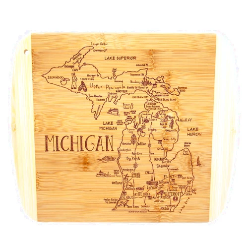 Totally Bamboo A Slice of Life Michigan State Serving and Cutting Board, 11