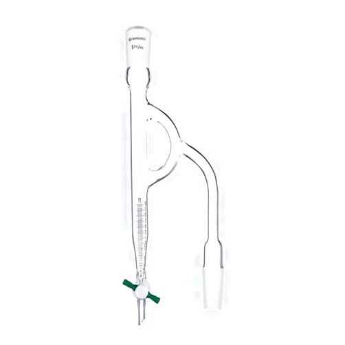 Chemglass CG-1264-06, Distilling Receiver, Moisture Test, Merlic, 24/40 Joint, 2mm PTFE Stopcock, 10mL Capacity
