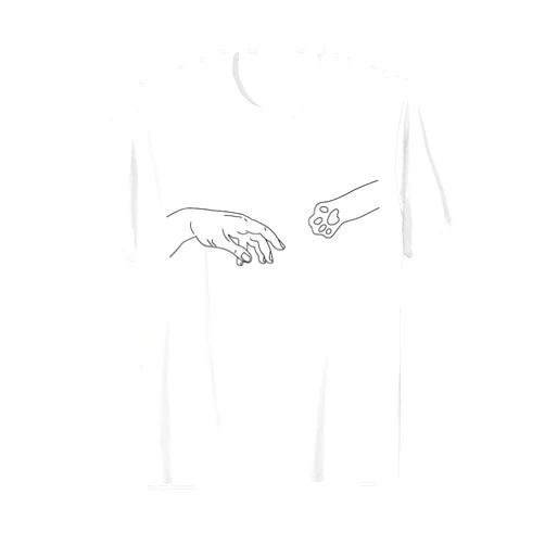 SofiaStutio Michelangelo The Creation Of Adam Cat line, Renaissance Art T-Shirt