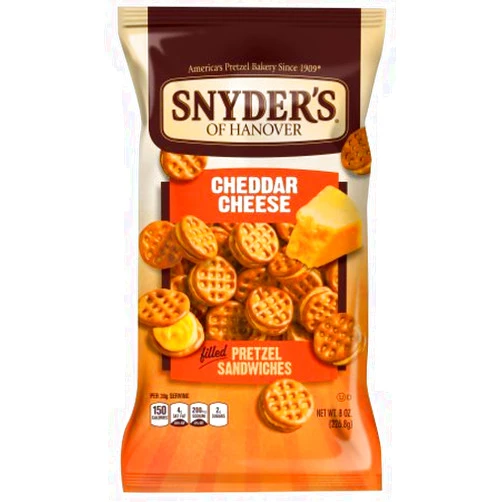 Ramina Snyders of Hanover Pretzel Sandwiches, Cheddar Cheese, 8 Oz