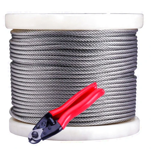 Senmit 1/8 Stainless Steel Aircraft Wire Rope for Deck Cable Railing Kit,7 x 7 500 Feet T 316 Marine Grade Cable Cutter Included