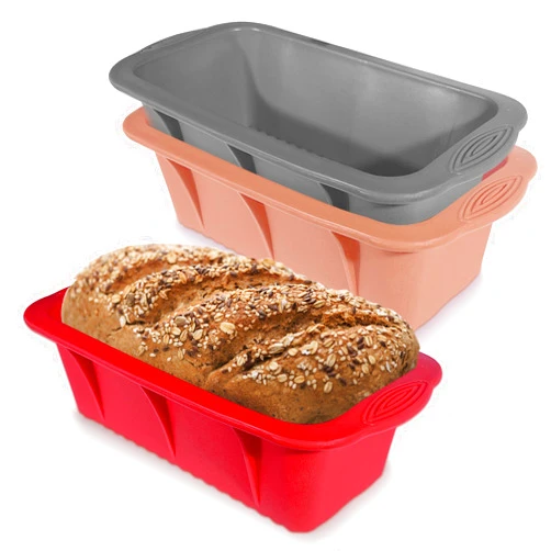 UOUYOO 3 Pack Bread pan loaf pan silicone molds for baking silicone bread loaf pan for Homemade Cakes, Breads, Meatloaf and quiche omelets