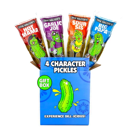 Van Holten's Pickles - Charismatic Characters Pickle-In-A-Pouch Gift Box - 4 Pack