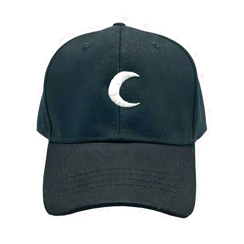 Furtony Cap Adjustable Hat Moon Pattern Embroidery Headwear Hats Hip-Hop Baseball Caps Cotton