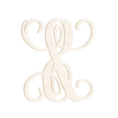 NEXTCraft 9'' Tall Wooden Letters & Vine Monogram Unfinished Craft, Wood MDF Script Monogram Letter for Wedding Initial Decor, Paintable Cutout