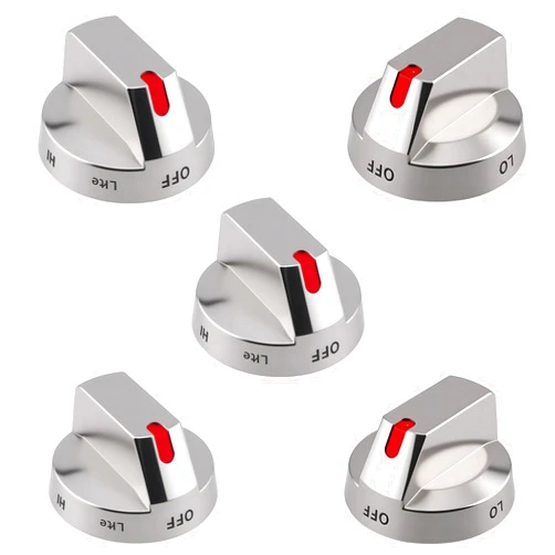NTOUSIUY 【5-Pack】 Upgraded DG64-00473A Burner Control Dial Knob Range Oven Replacement Compatible with Samsung Gas Range/Oven/Stove,Sturdy Stainless Steel Reinforcement Ring.