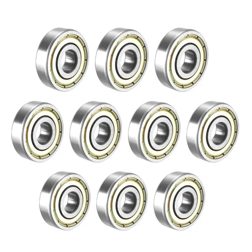 uxcell 6200ZZ Ball Bearing 10mm x 30mm x 9mm Double Shielded 6200-2Z 80200 Deep Groove Bearings, Carbon Steel (Pack of 10)