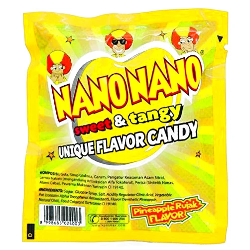 Konimex Nano Nano Rasa Rujak Nanas (Pineapple Salad) Candy, 12.5 gr (6 sachets)