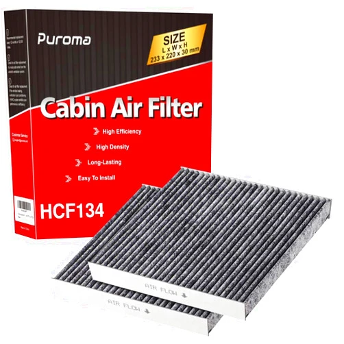 Puroma Cabin Air Filter with Activated Carbon, Compatible with Honda, CR-V, Civic, Accord, Odyssey, Pilot, Crosstour, Passport, Acura ILX, MDX, RDX, RLX, TLX, TSX, ZDX, Replacement for CP134, CF10134