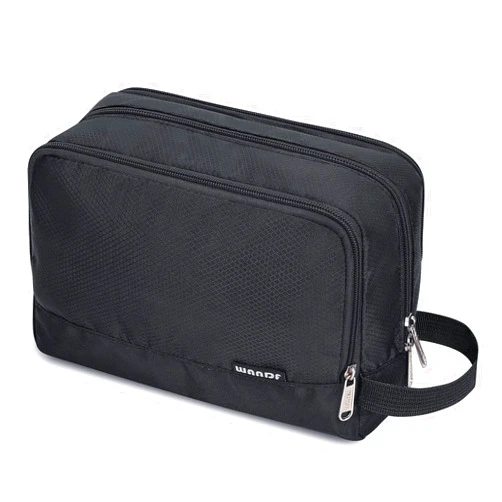 WANDF Toiletry Bag for Men Hanging Dopp Kit Water Resistant Shaving Bag Small Toiletry Bag for Traveling (Pure Black)