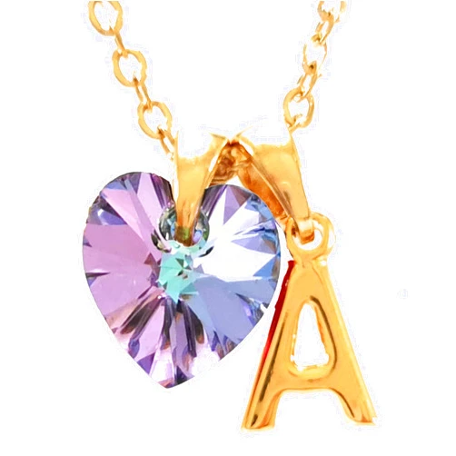 TUTTI JOYERÍA ARTESANAL Tutti Jewelry | Personalized Initial Necklace - Custom Neclace with add Swarovski Heart - Customizable Swarovski Heart and Initial Necklace - Perfect Gift for Valentine's Day, Anniversaries