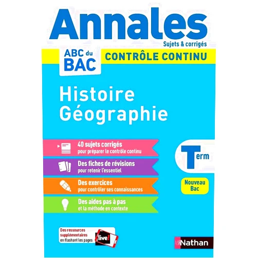Cécile Vidil,Laetitia Benbassat,Fredéric Fouletier,Adèle Gaillot,Pascal Jézéquel,Emmanuel Jousse,Garance Ouazine,Alain Rajot,Servane Marzin,Evelyne Soumah,Emmanuelle Jousse Annales Bac 2024 - Histoire Géographie Terminale- Corrigé (10)