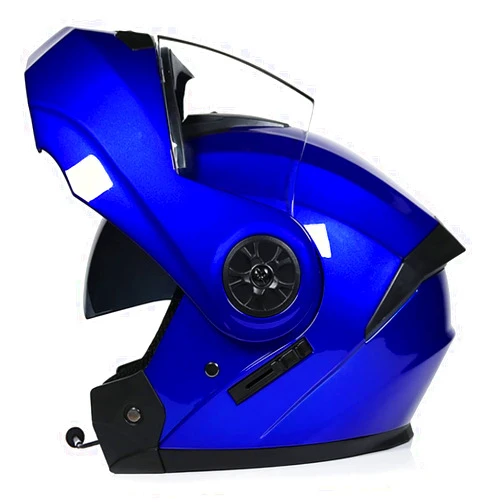 SDFGDFD Bluetooth Modular Helmet, Full face Motorcycle Anti-Collision Helmet has obtained DOT/ECE Certification, Full Face Motorbike Helmet Double-Layer Sun Visor Inner Shirt Detachable