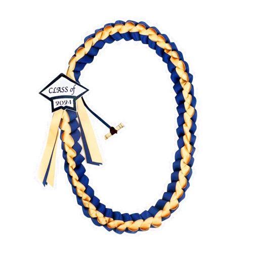 Omoomo Graduation Leis with Money Holder, Graduation Ribbon, Class of 2024 Graduation Cap Tag, High School College Graduation Decorations, Navy Blue & Gold