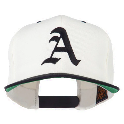 e4Hats.com Large Old English A Embroidered Flat Bill Cap