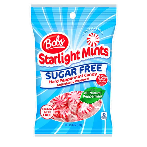 Bobs Sugar Free Starlight Mints Candy, Peppermint Flavor, 6 oz