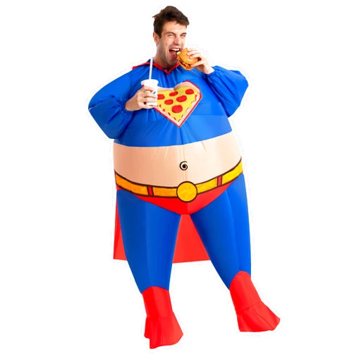 Spooktacular Creations Halloween Costume, Chunky Chubby Inflatable Men Costume, Full Body Blow Up Fat Suit for Men, Adult One Size Inflatable Costume for Halloween Dress Up Parties