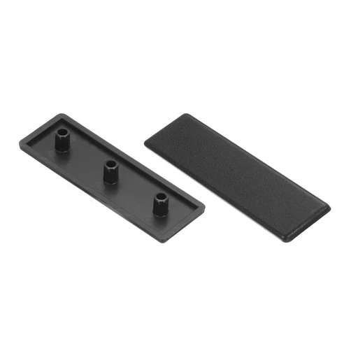 MECCANIXITY 20Pcs Standard Plastic Rectangle Aluminum Extrusion End Cap Black Hole Dia 7.2mm 90x30mm for Trolley, Fish Tank Rack, Storage Rack
