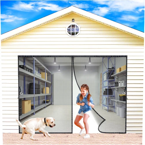 Zephra Adjustable Magnetic Screen Door, 31x79 inch DIY Height Widen Heavy Duty Door Net Screen with Strong Magnet for Single JPP1k Black