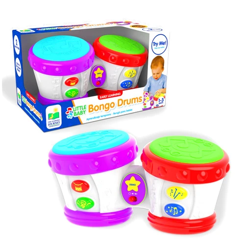 The Learning Journey Early Learning - Little Baby Bongo Drums - Electronic Musical Toddler Toys & Gifts for Boys & Girls Ages 12 Months & Up - Award Winning Musical Learning Toy, Multi
