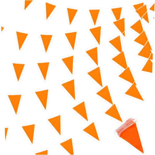 Preboun 400 ft Solid Pennant Banners Flags 240 Pcs String Hanging DIY Triangle Bunting Bulk Garland for Grand Opening Carnival Birthday Party Decoration Festival Celebration Outdoor (Orange)