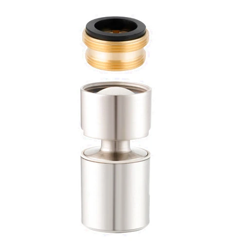 Hibbent NSF 61 Certified Faucet Aerator, CUPC Certification 360 Degree Swivel Kitchen Sink Aerator, 2-Flow Sprayer Faucet Head, Faucet Replacement Part 55/64 Inch Female Thread - Brushed Nickel