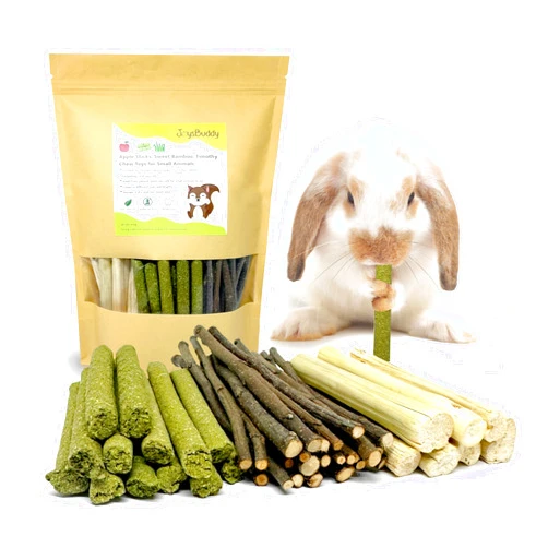 JoysBuddy Rabbit Chew Stick Treat Natural Apple Branch 300g Apple Sticks Sweet Bamboo Timothy Hay Hamster Chinchilla Gerbil Squirrel Guinea Pig Bunny Small Animal