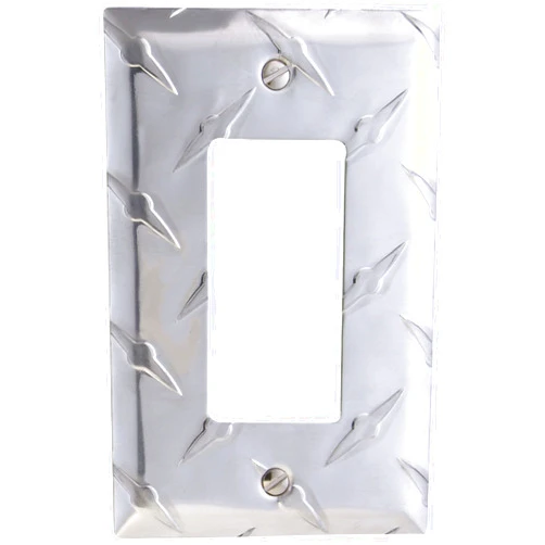 Amerelle Diamond Plate Single Rocker Stamped Aluminum Wallplate
