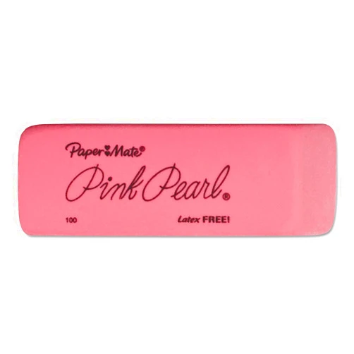 Paper Mate 70502 Pink Pearl Eraser, Medium, 3/Pack