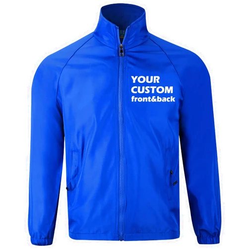 KENSBUY Windbreaker Jacket Custom Your Logo Text Waterproof Lightweight Workwear Outdoor Team Work Uniform
