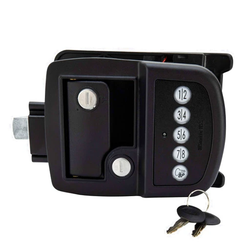 RecPro RV Deadbolt Electronic Door Lock with Touchpad, 4.5 in High, 7.5 in Wide, 2.75 in Deep, Black