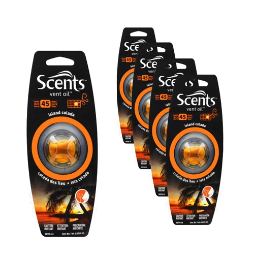 Scents Automotive Vent Fresh Air Freshener: Island Colada; 7mL, 4 Count