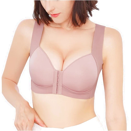 FallSweet Front Close Bra for Women Push Up Wirefree Bra Seamless No Dig Comfort Brassiere