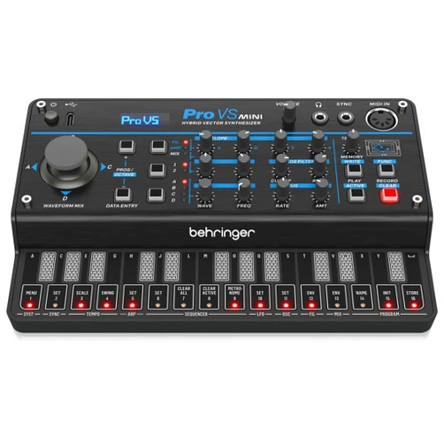 Behringer Pro VS Mini Portable 5-Voice Hybrid Synthesizer with 4 Vector Morphing Oscillators Per Voice, Analog Low-Pass Filter, 16-Step Sequencer and Arpeggiator