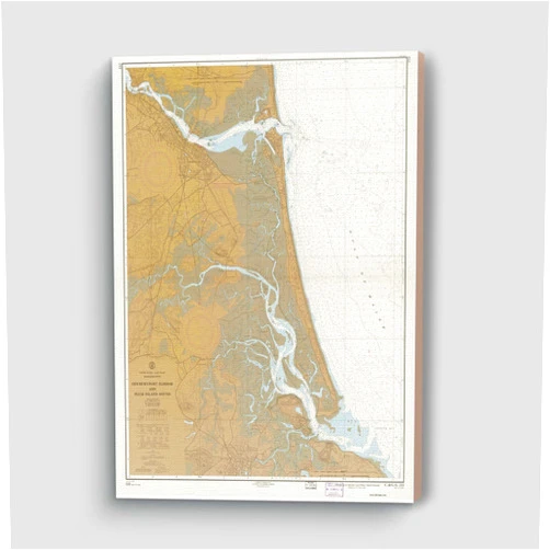 MG Global Vinage Hanging Canvas Print of Newburyport Harbor & Plum Island Sound 1957 Massachusetts Harbors 213 | 8x12 12x18 16x24 20x30 24x36 Historical City Wall Art Gift | Antique Home Office Decor