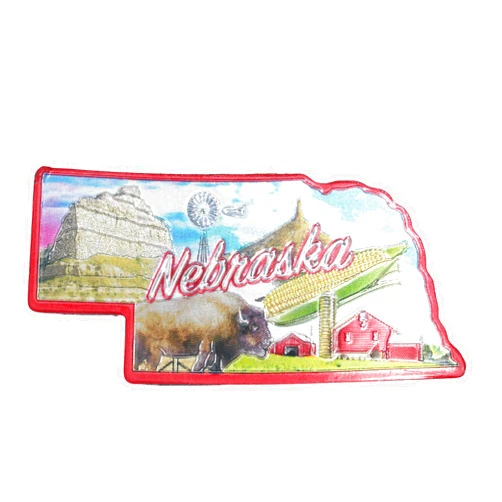 Mad Mags State of Nebraska Magnet, Collectible Souvenir Accessory for Refrigerators, Approximately 2 Inches