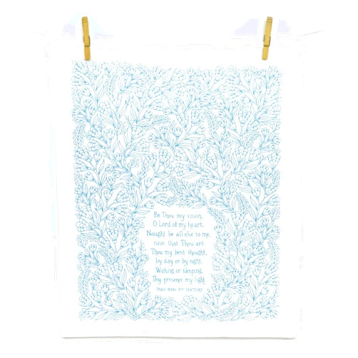 Generic Be Thou My Vision Hymn Tea Towel – Christian Kitchen Towel | Cotton-Made Teal Floral Scripture Dish Towels | Faith-Based Home Decor Gift for Women | Inspirational Kitchen Linen – 20x24 Inches