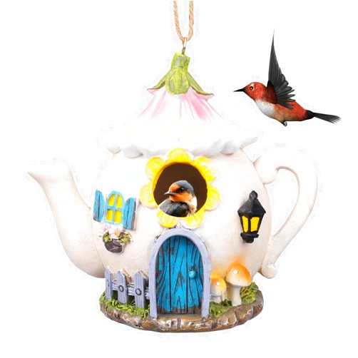 Yinns Birdhouses, Resin Bird House for Outside, Decorative Bird Houses, Hanging Watering Can Bird Houses for Outdoors Cardinal Bluebird Wild Birds