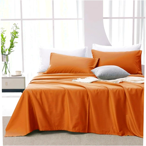 Jellymoni Burnt Orange Sheet Set King Size - Soft and Cooling 4 Pieces Lyocell Cotton Blend Bed Sheets，Luxury Eucalyptus Bedding Set with Deep Pocket