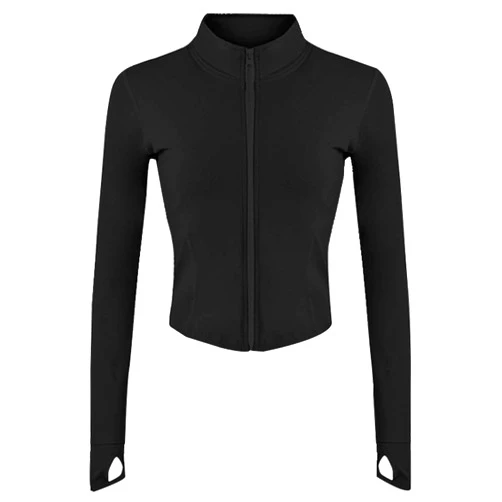 Gihuo Women's Athletic Full Zip Lightweight Workout Jacket with Thumb Holes