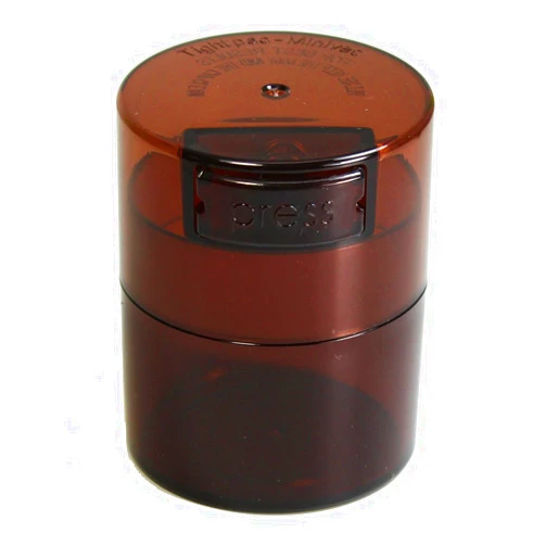 TIGHTPAC MINIVAC Minivac - 10g to 30 grams Airtight Multi-Use Vacuum Seal Portable Storage Container for Dry Goods, Food, and Herbs - Coffee Tint